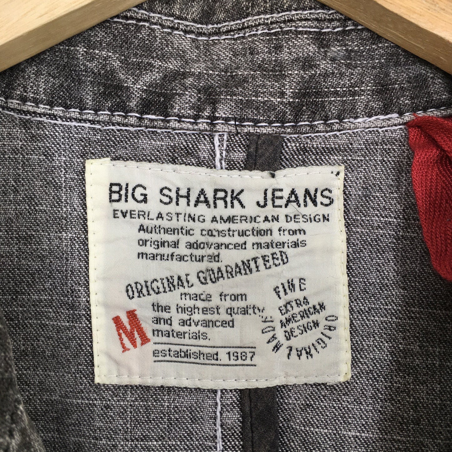 Big Shark Denim Workers Black Jeans Jacket Medium