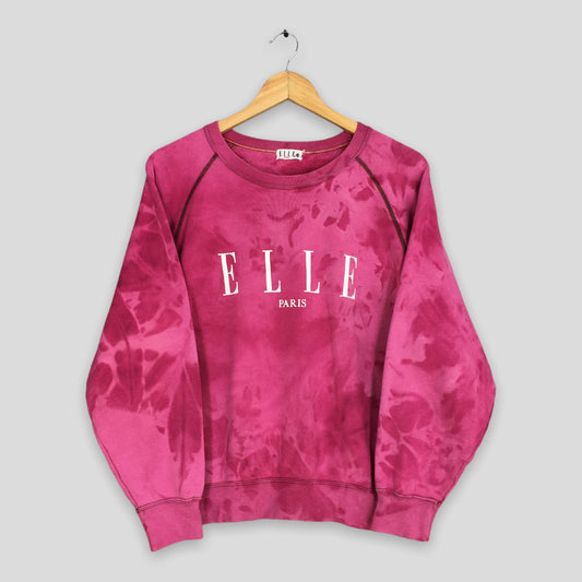 Elle Paris Pink Tie Dye Sweatshirt Medium