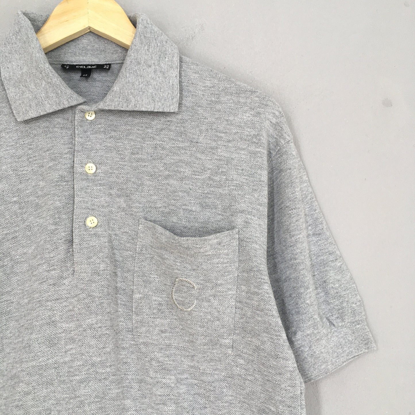 Celine Paris Polos Grey Shirt Medium