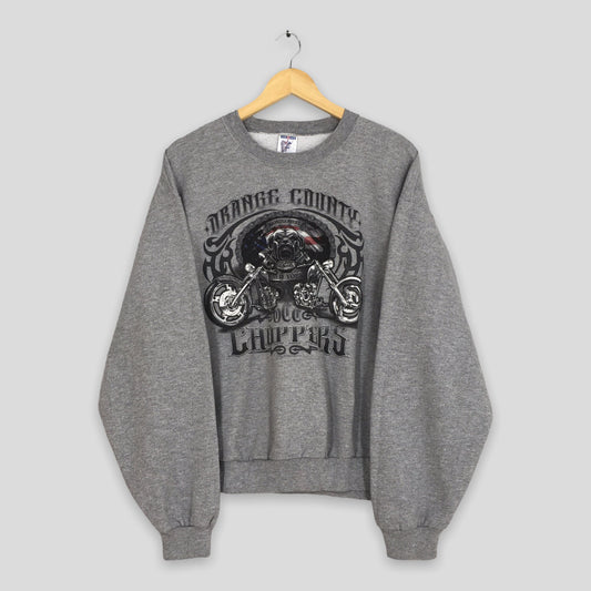 Orange County Choppers Biker Gray Sweatshirt Large