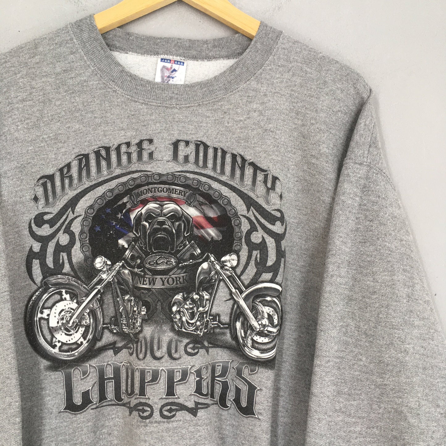 Orange County Choppers Biker Gray Sweatshirt Large