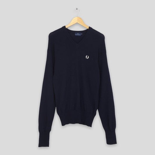 Vintage Fred Perry Blue Knitwear Sweater Small