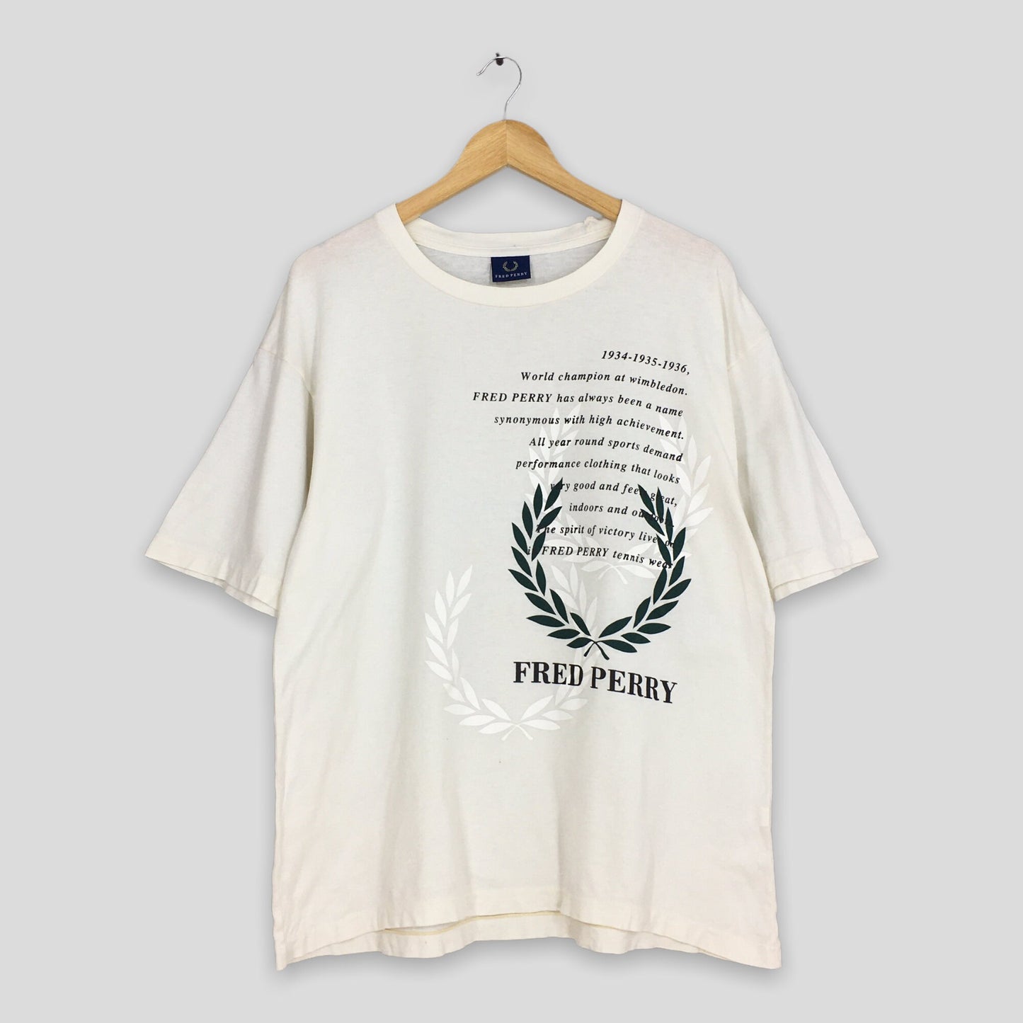 Fred Perry Casual White T shirt Medium