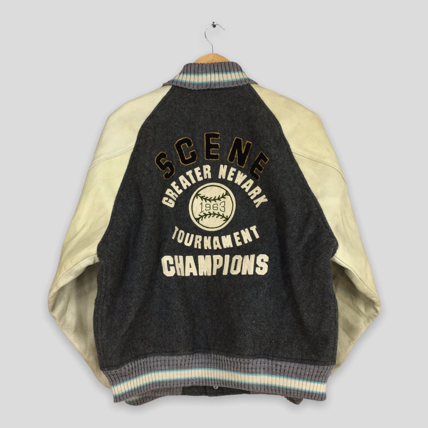 American Scene Baseball MLB Wool Varsity Jacket Large