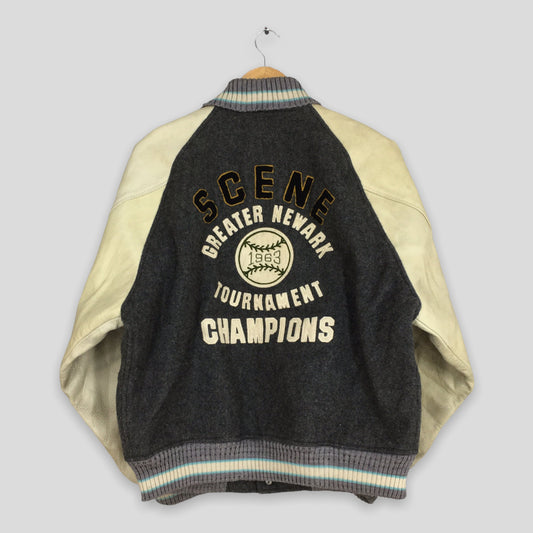 American Scene Baseball MLB Wool Varsity Jacket Large