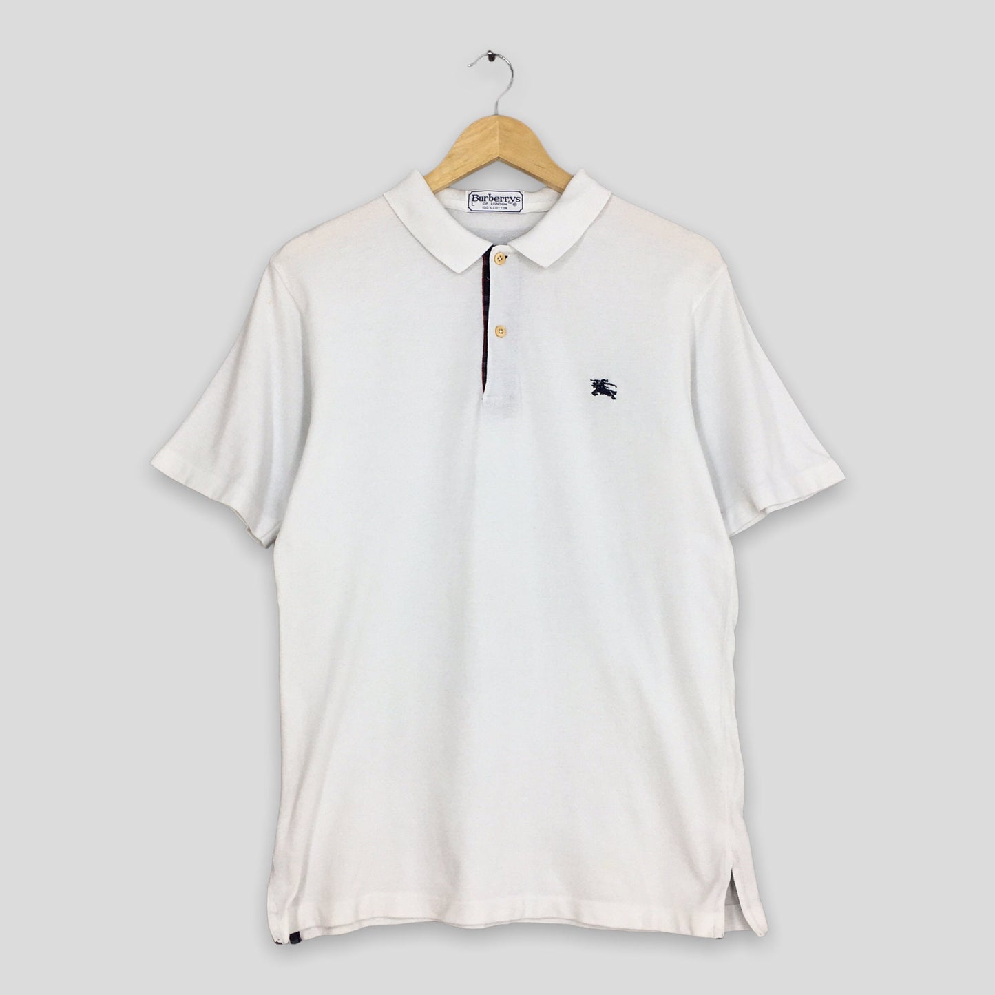 Burberrys London White Polo Shirt Large