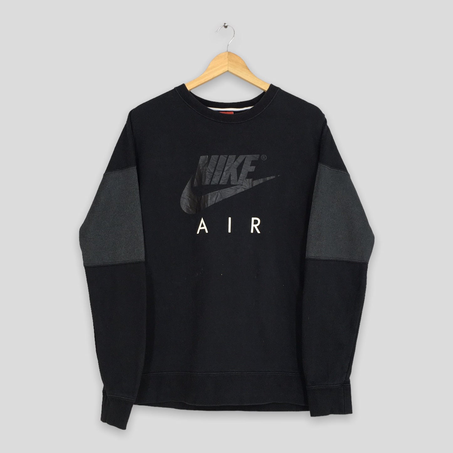 Y2K Nike Swoosh Black Sweatshirt Medium