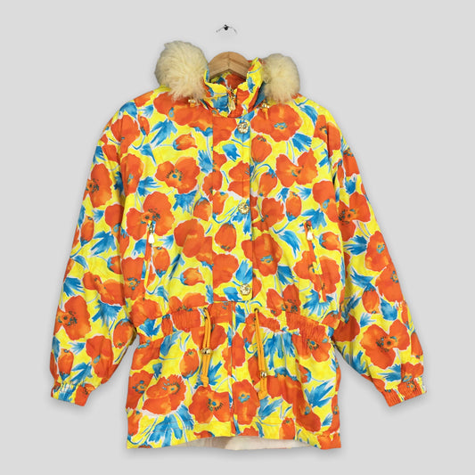 Head Japan Pop Art Multicolor Floral Ski Wear Hoodie Jacket Large