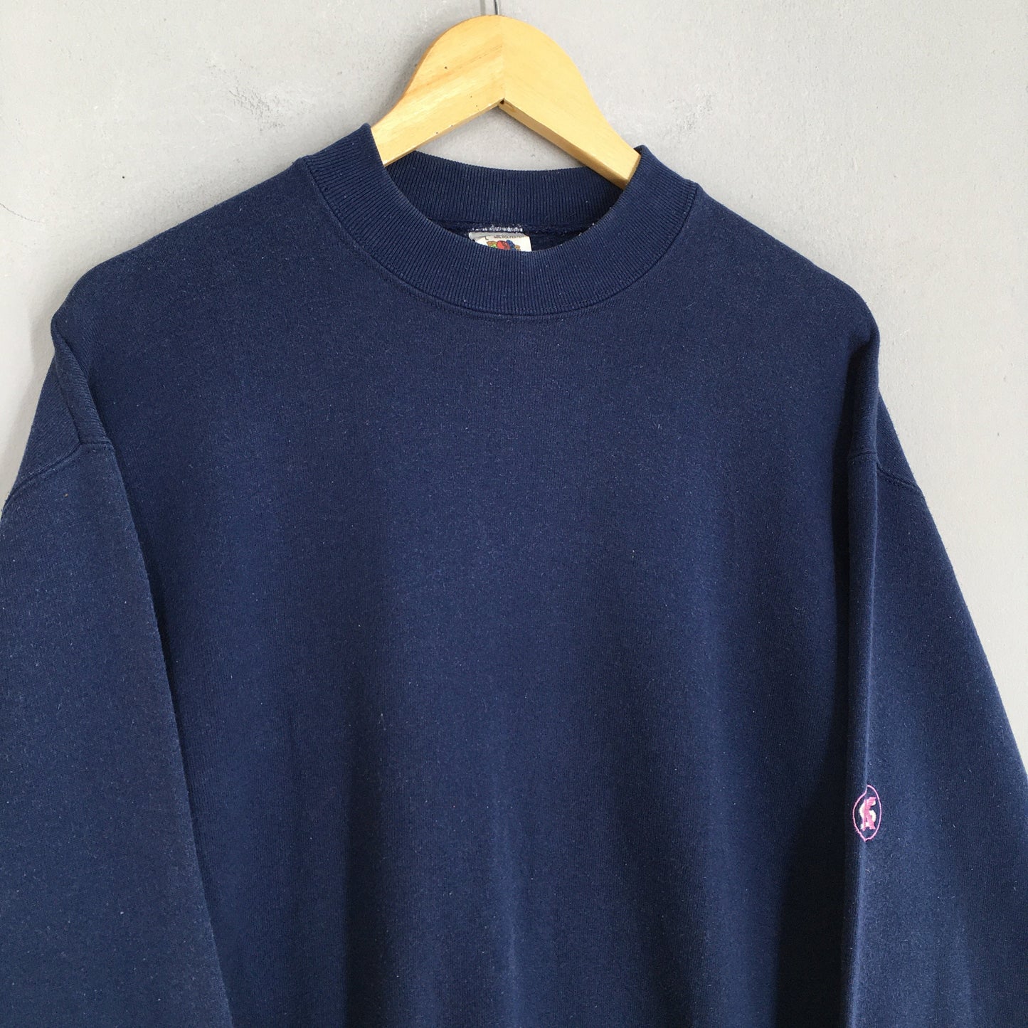 Fruit Of The Loom Blue Plain Sweatshirt Large