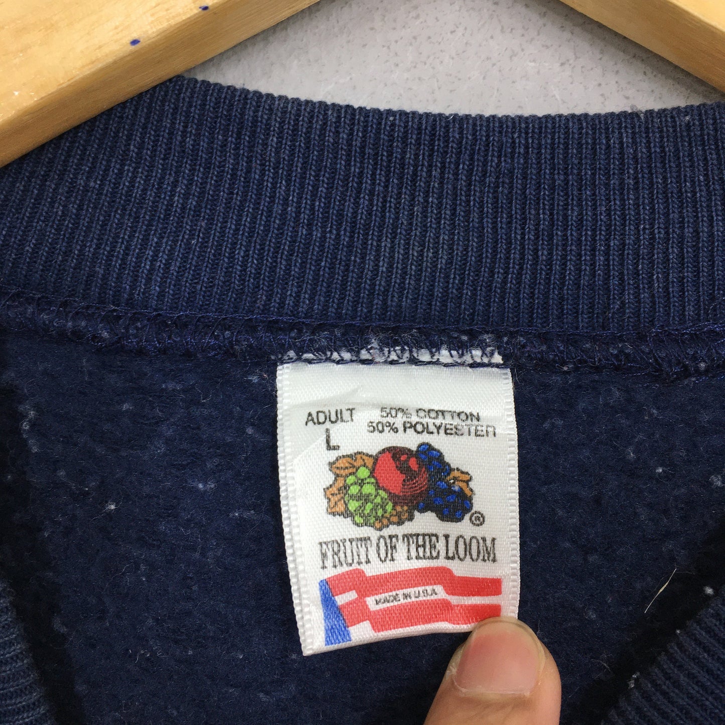 Fruit Of The Loom Blue Plain Sweatshirt Large