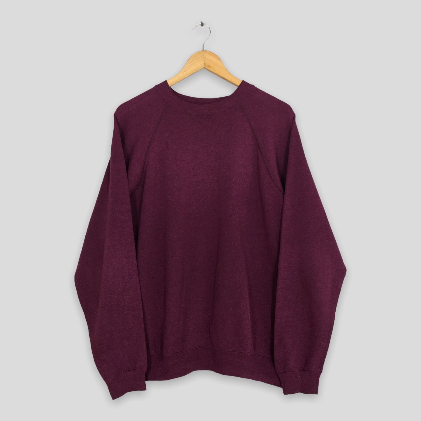 Hanes Red Maroon Plain Sweatshirt Large