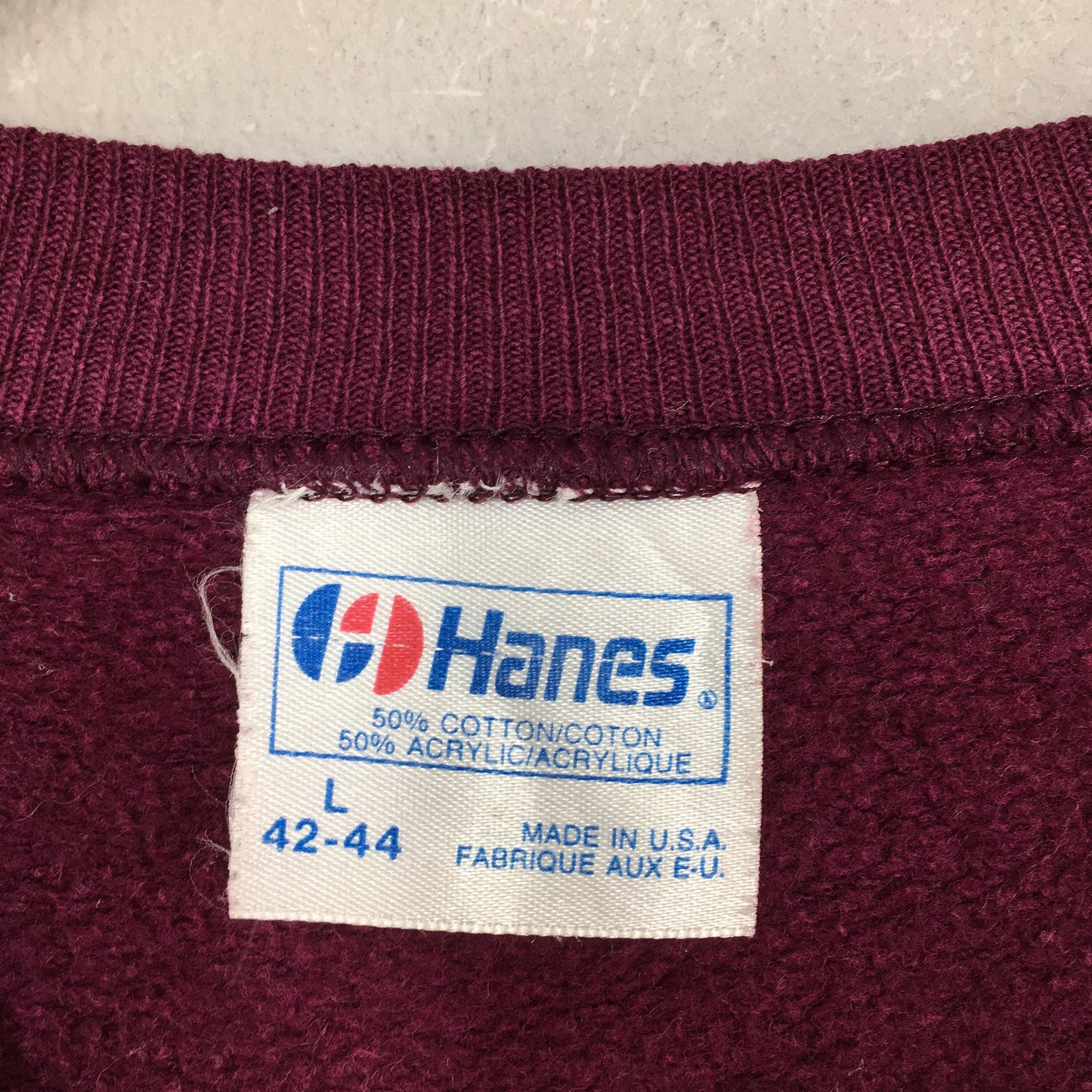 Hanes Red Maroon Plain Sweatshirt Large