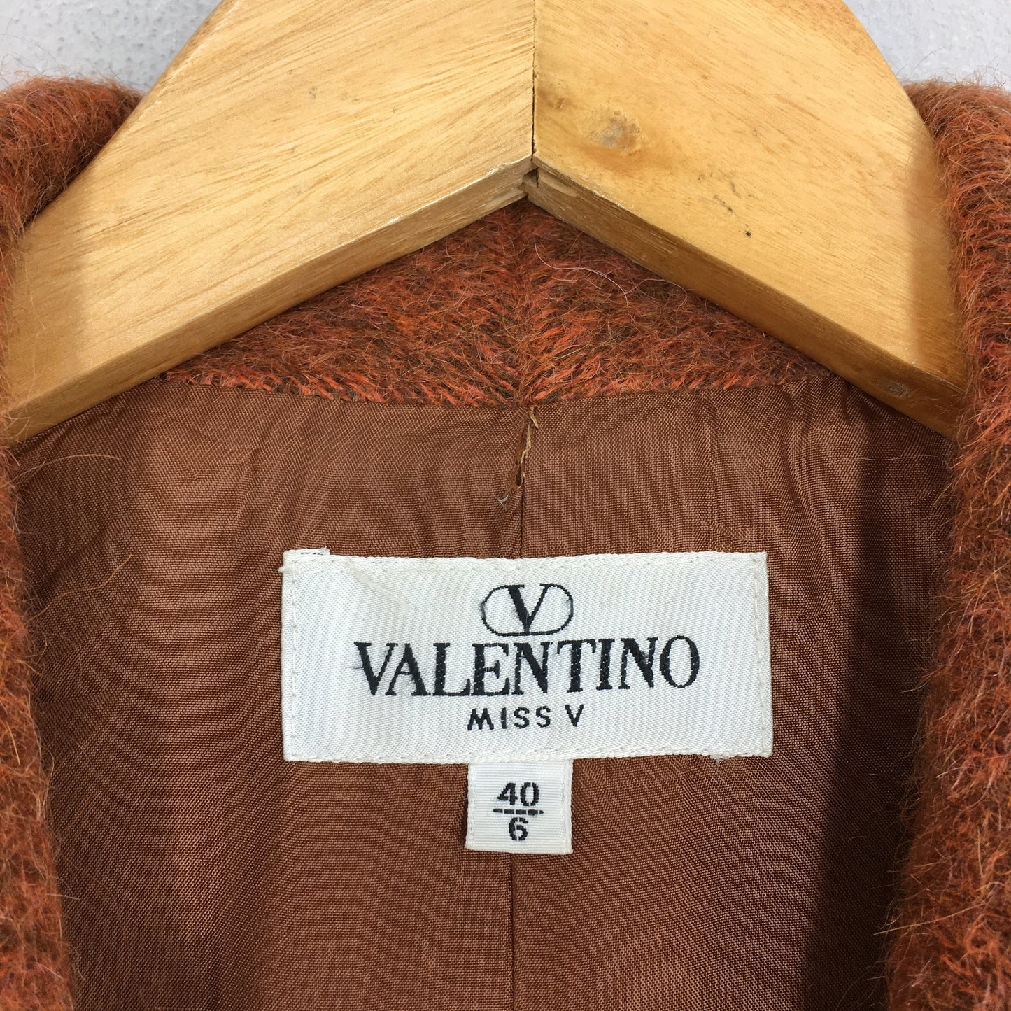 Valentino Miss V Wool Alpaca Long Jacket Women Large