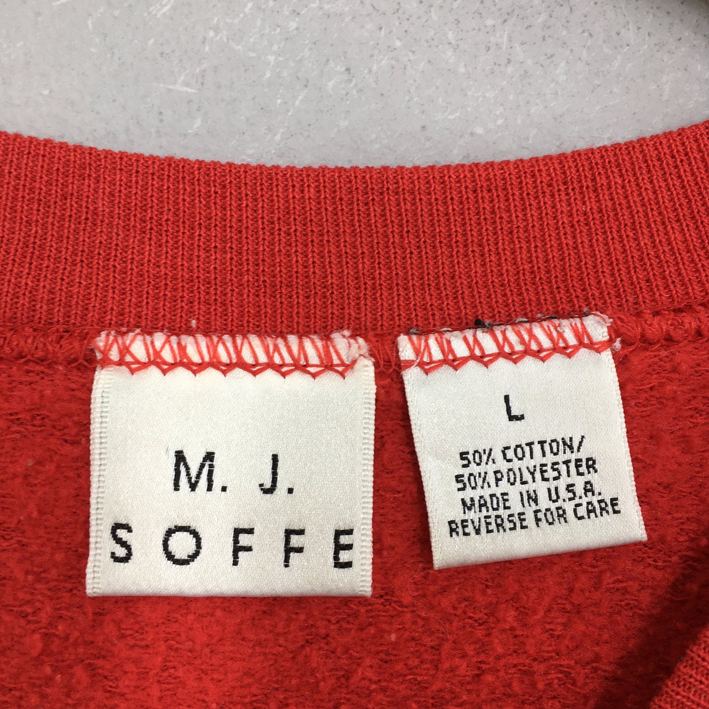 Mj Soffe Usa Red Plain Sweatshirt Large