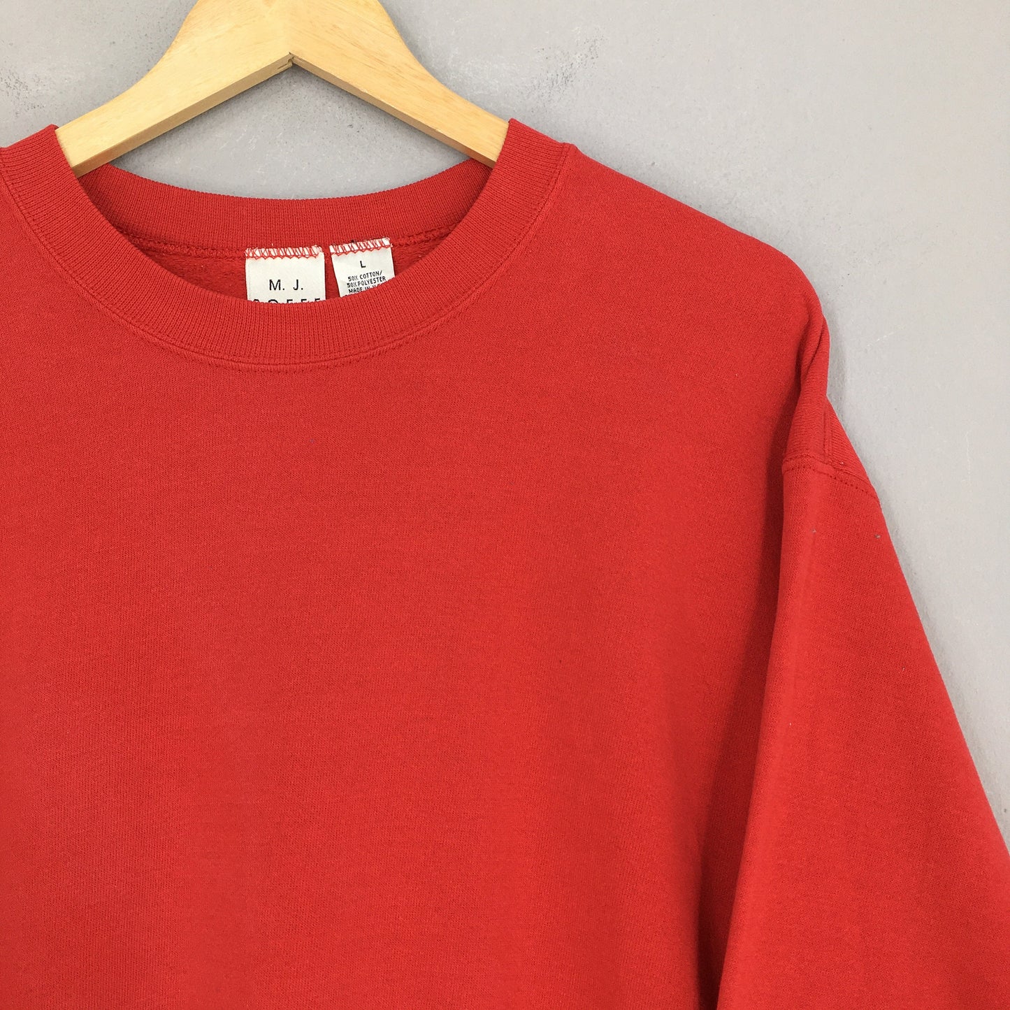 Mj Soffe Usa Red Plain Sweatshirt Large