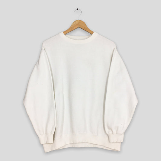 Golden Lookie White Plain Sweatshirt XLarge