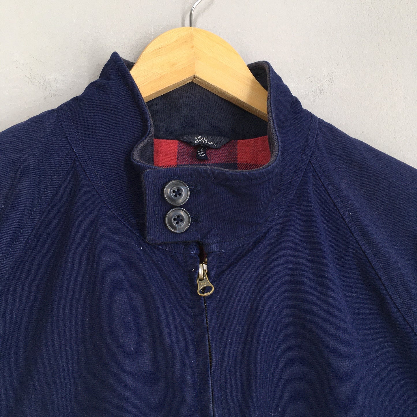 LL Bean Blue Casual Harrington Jacket Large