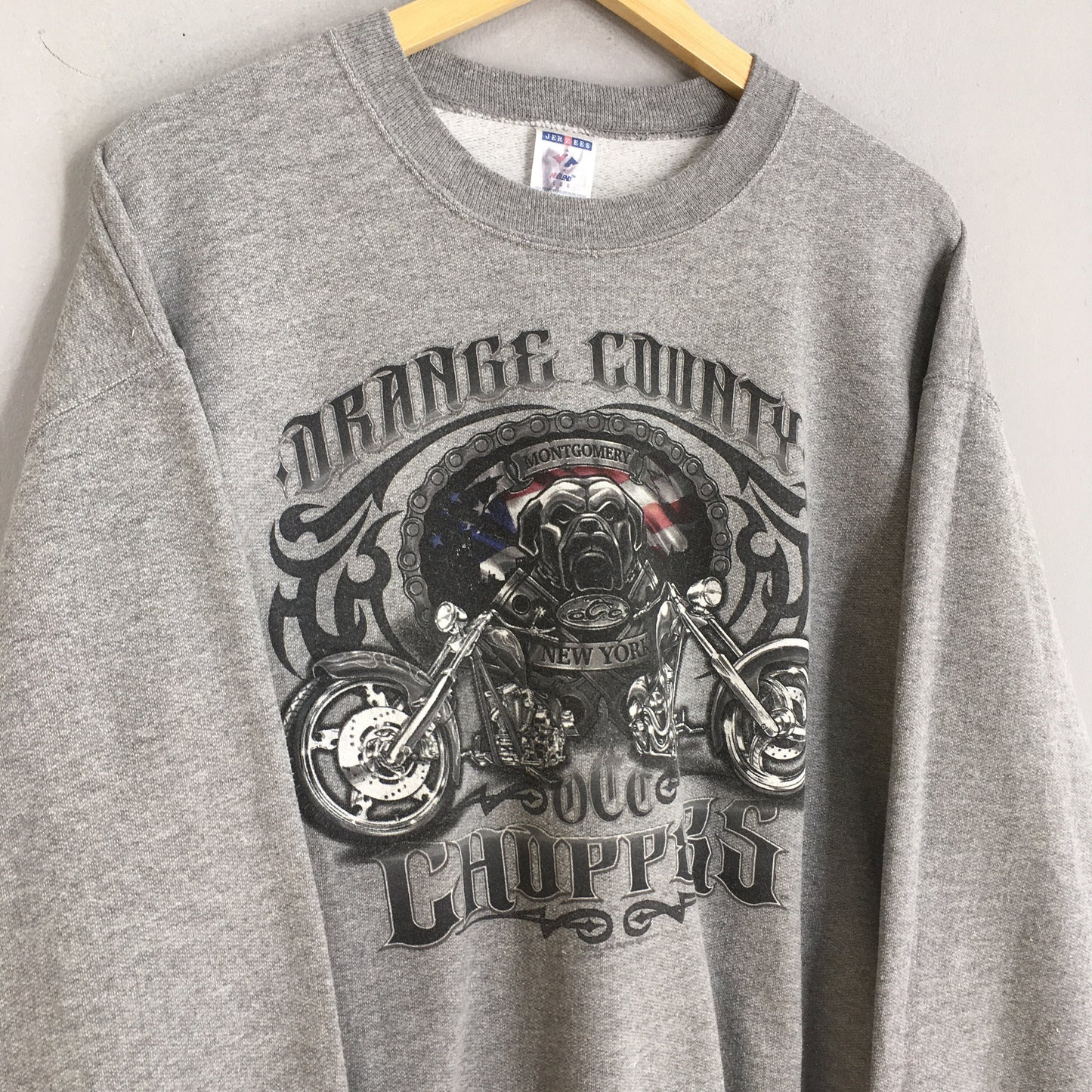 Orange County Choppers Biker Gray Sweatshirt Large