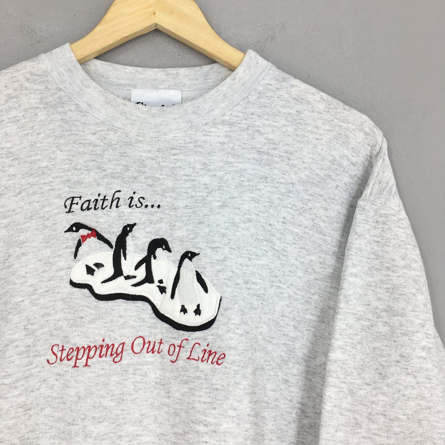 Quotes Faith Is Stepping Out Of Line Sweatshirt Medium