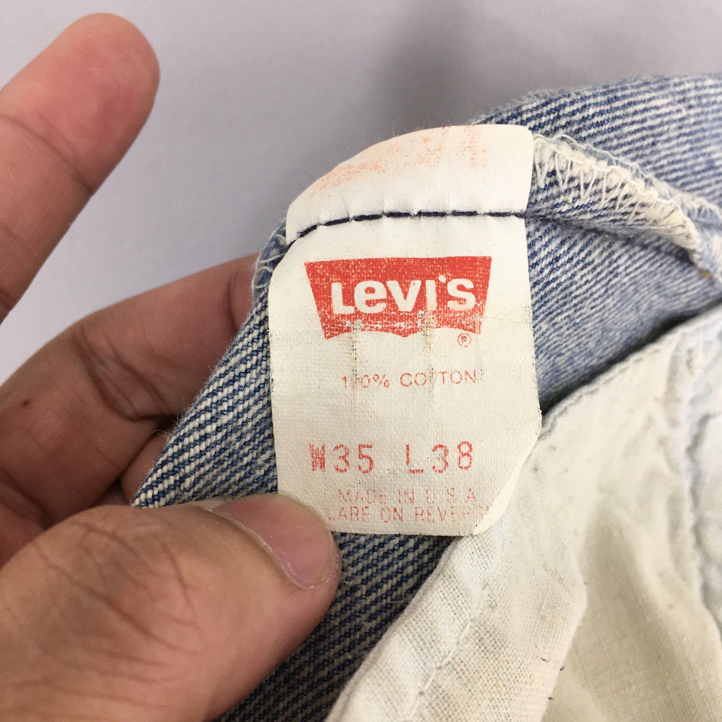 Levi's 501XX Blue Stone Washed Jeans Size 34x34.5