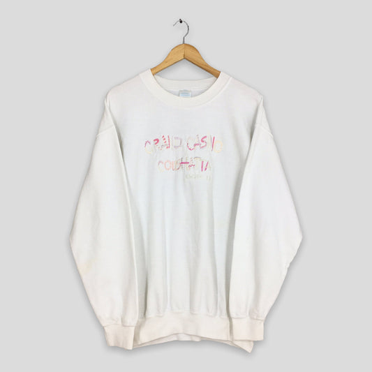 Y2K Grand Casino Coushatta White Sweatshirt Large