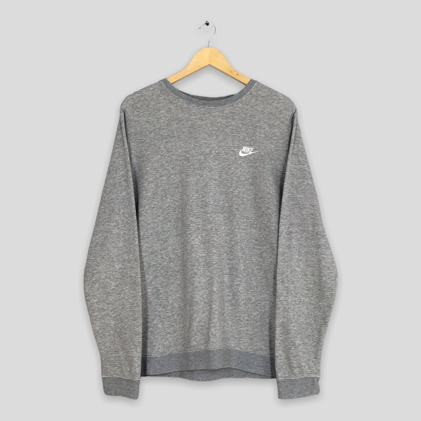 Y2K Nike Swoosh Gray Sweatshirt Large