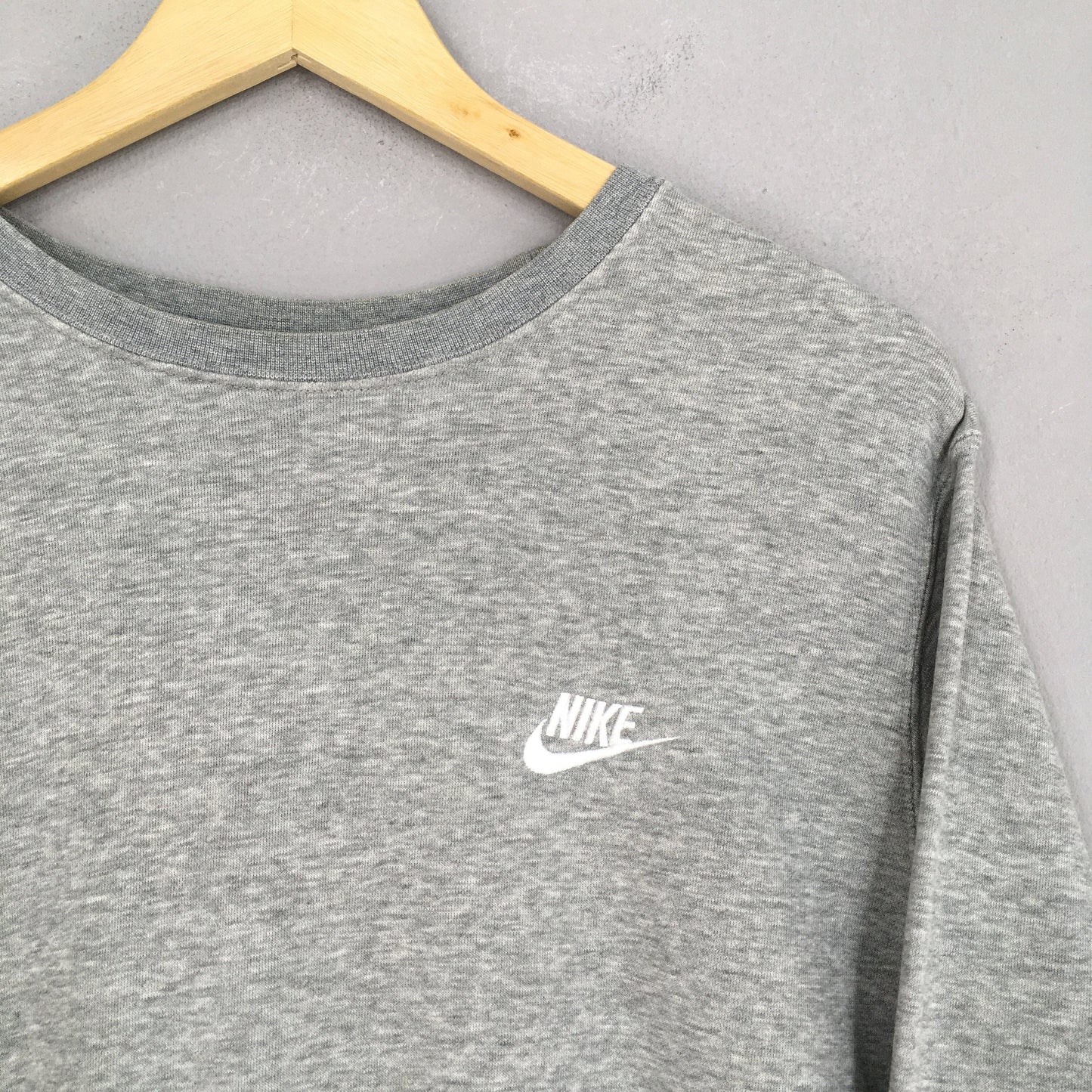 Y2K Nike Swoosh Gray Sweatshirt Large