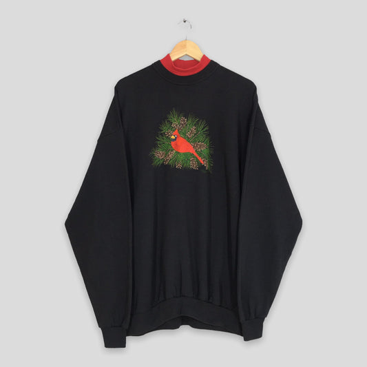 Cardinal Bird Black Sweatshirt XXLarge