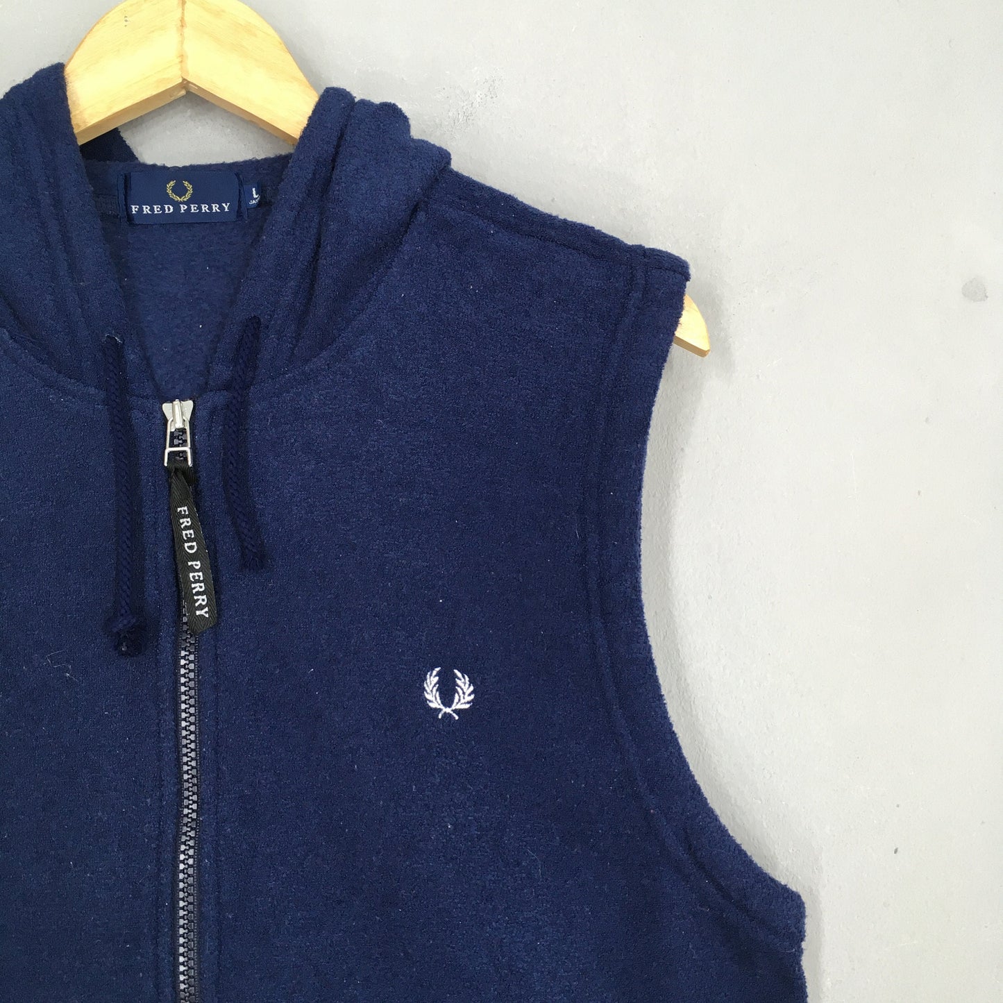 Fred Perry Fleece Vest Hoodie Sweater Large