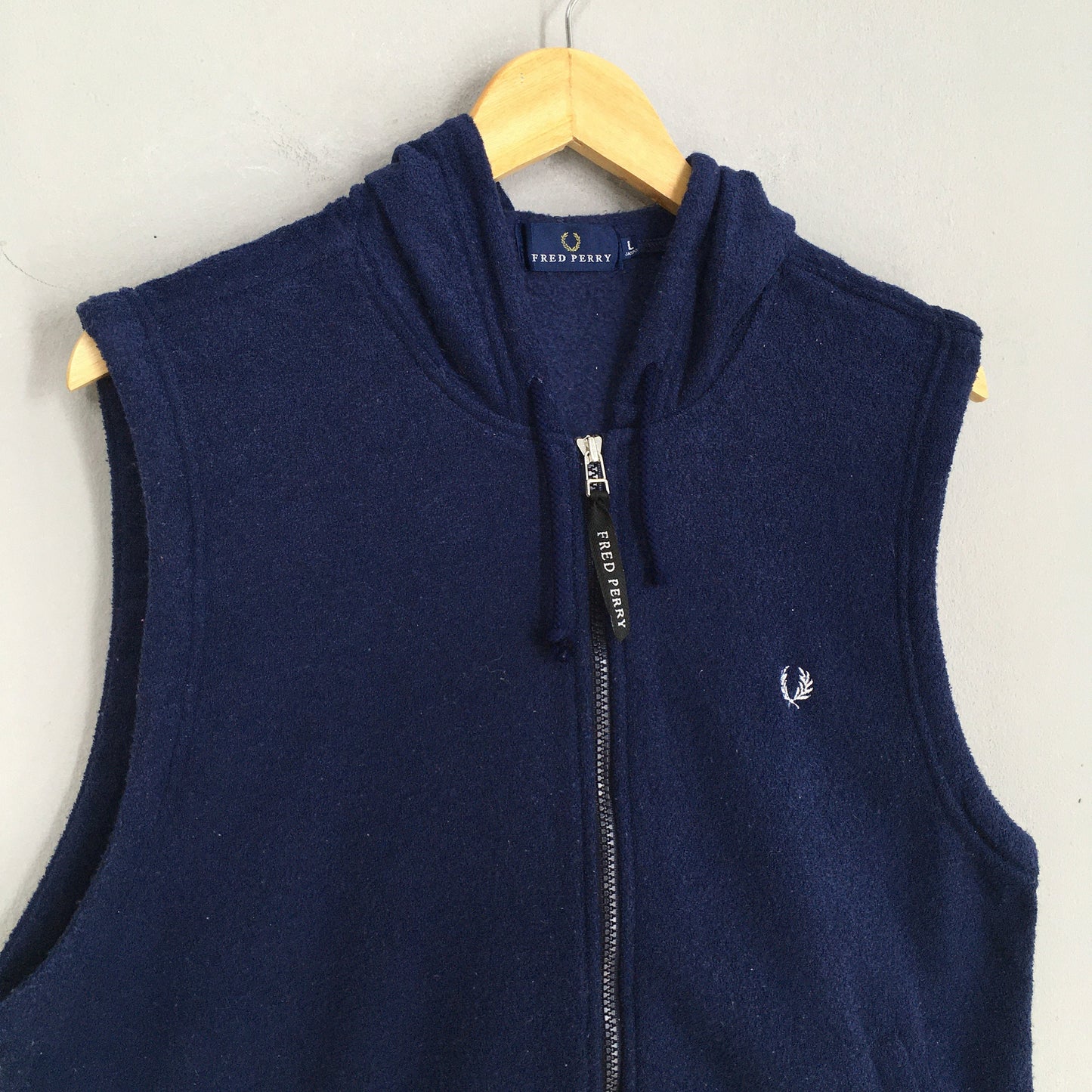 Fred Perry Fleece Vest Hoodie Sweater Large