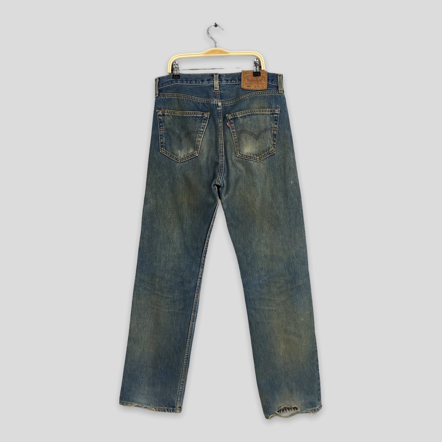 Levi's 501 Distressed Ripped Jeans Stonewash Size 31x30.5