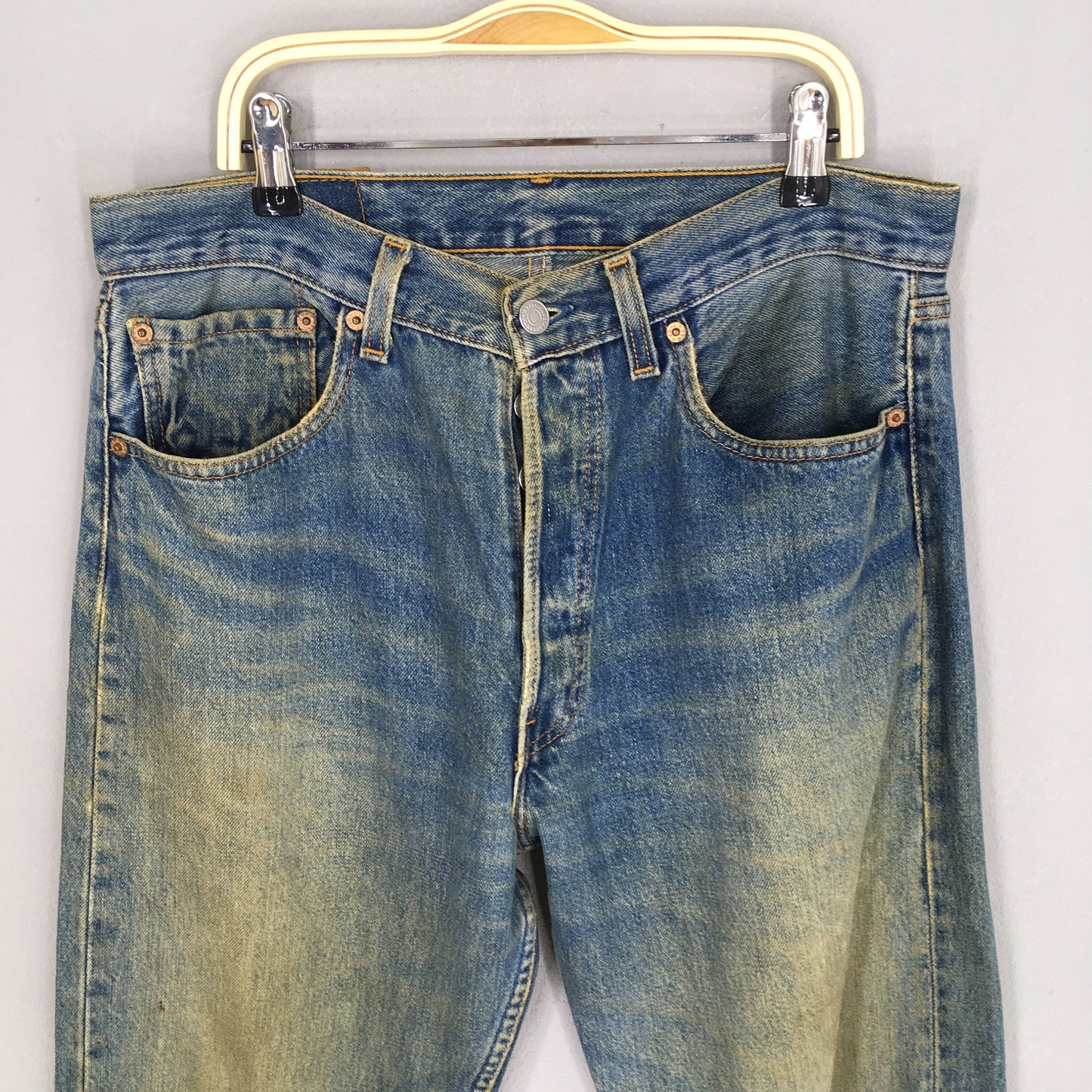 Levi's 501 Distressed Ripped Jeans Stonewash Size 31x30.5