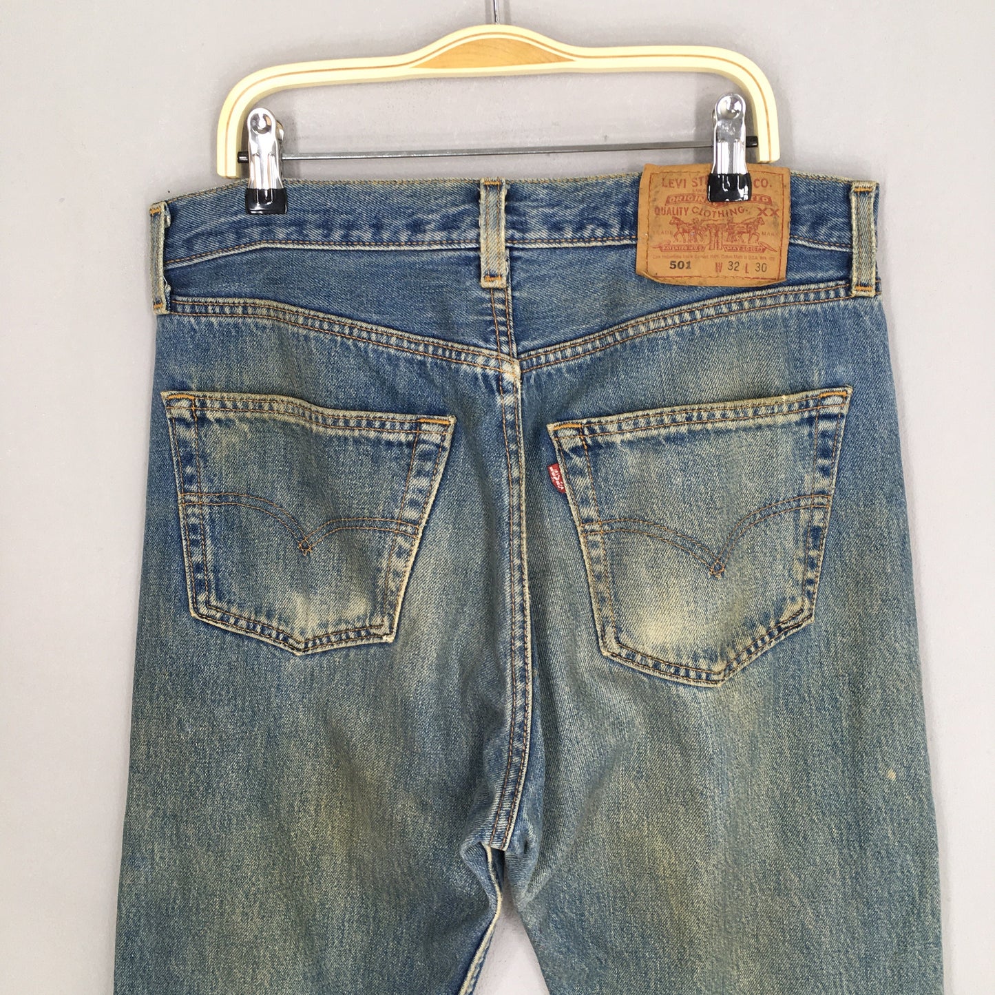 Levi's 501 Distressed Ripped Jeans Stonewash Size 31x30.5