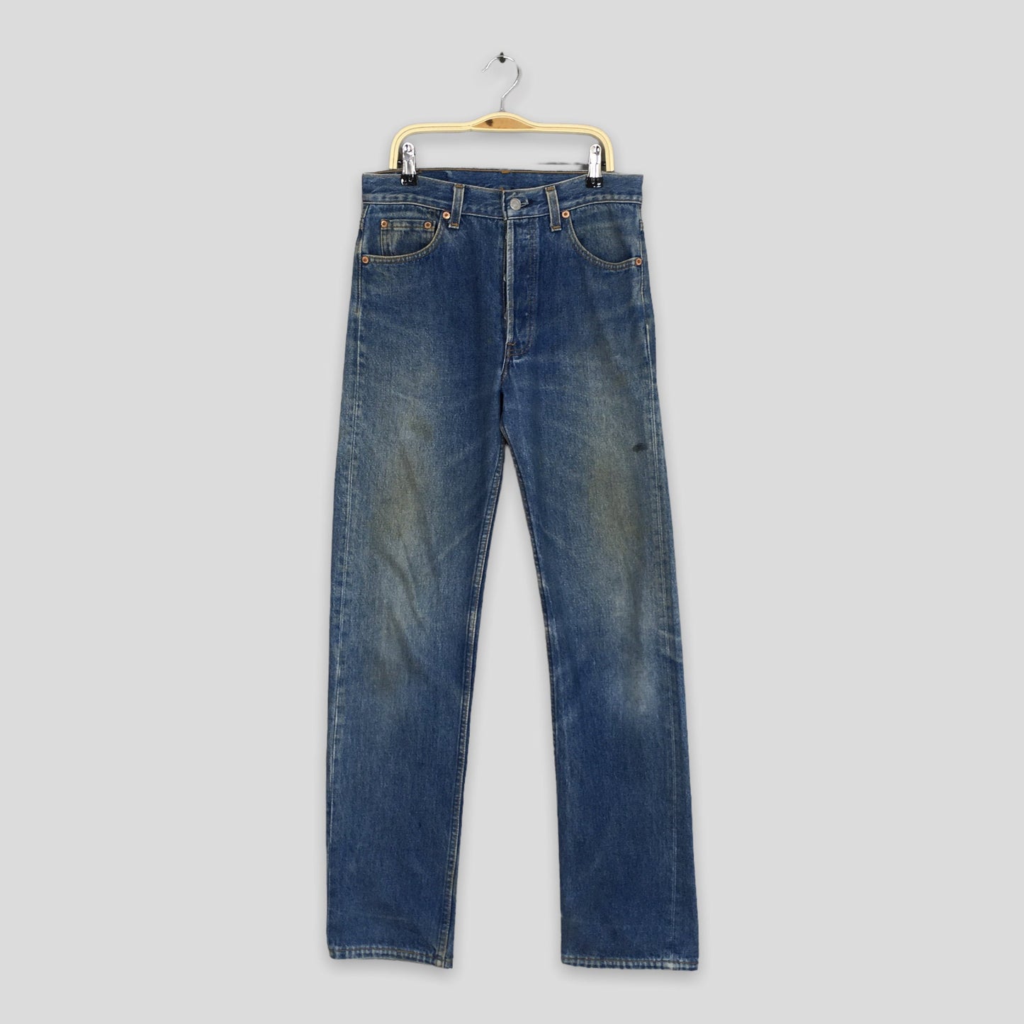Levi's 501 Faded Blue Jeans Stonewash Size 28x32