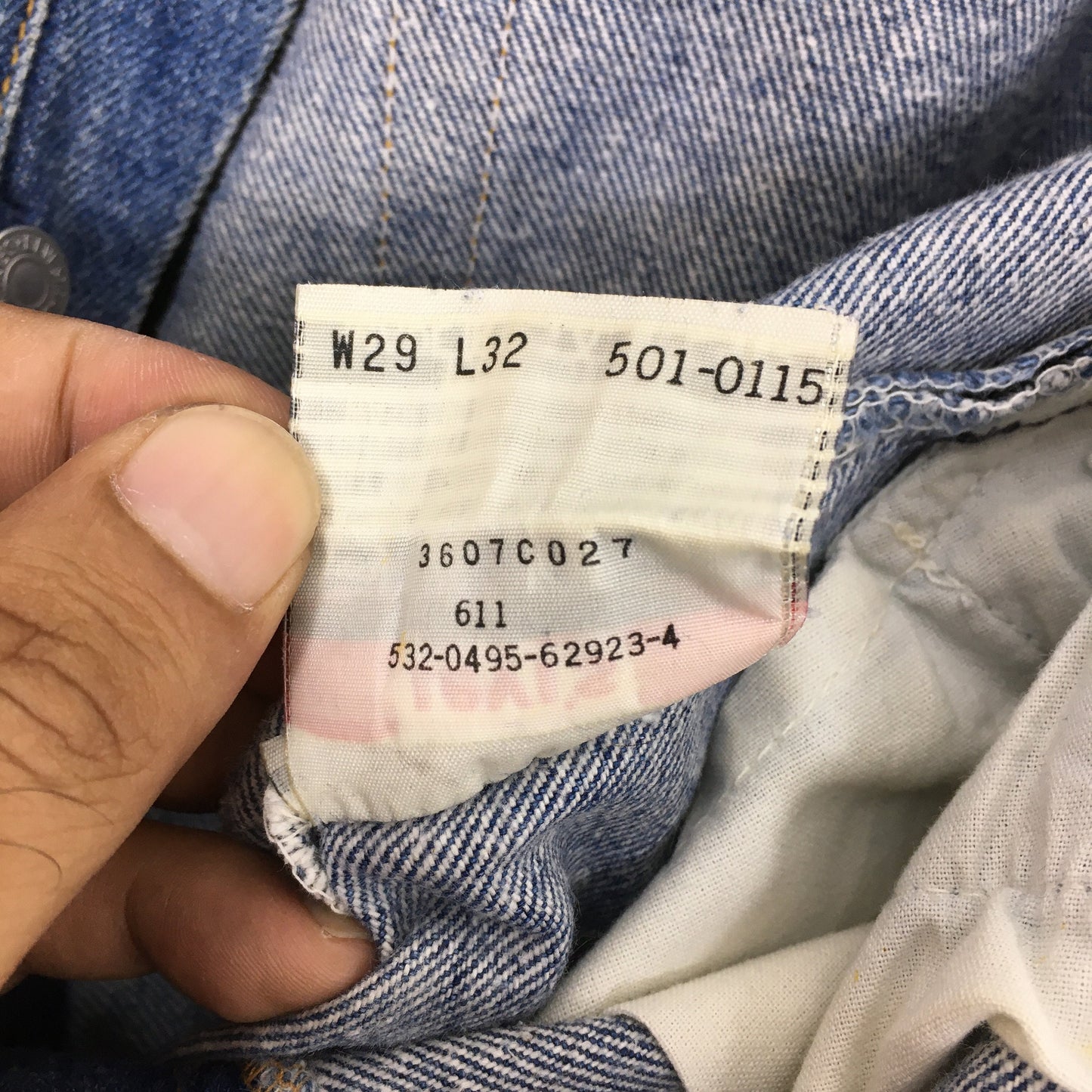 Levi's 501 Faded Blue Jeans Stonewash Size 28x32