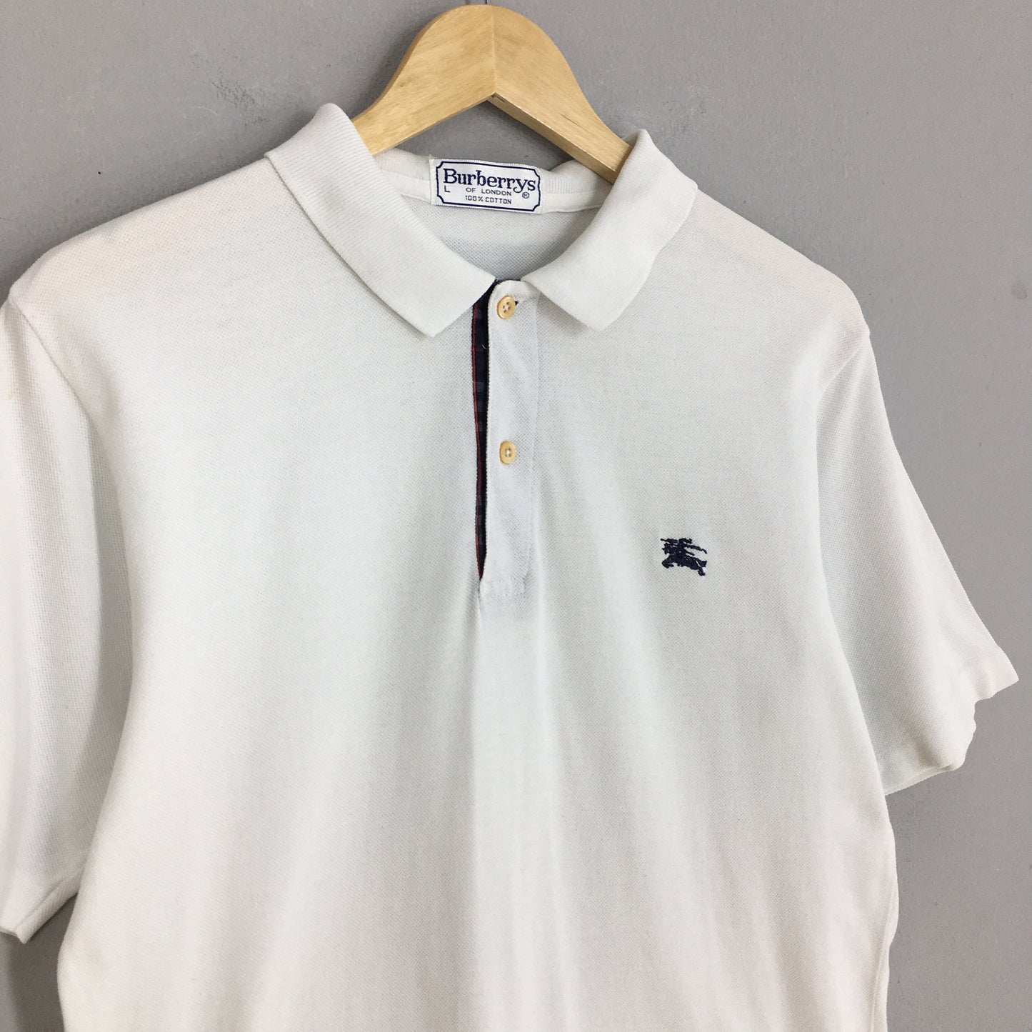 Burberrys London White Polo Shirt Large