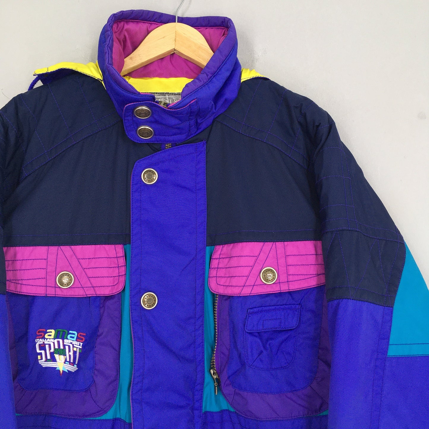 Samas Colorblock Hoodie Skiing Bomber Jacket XLarge