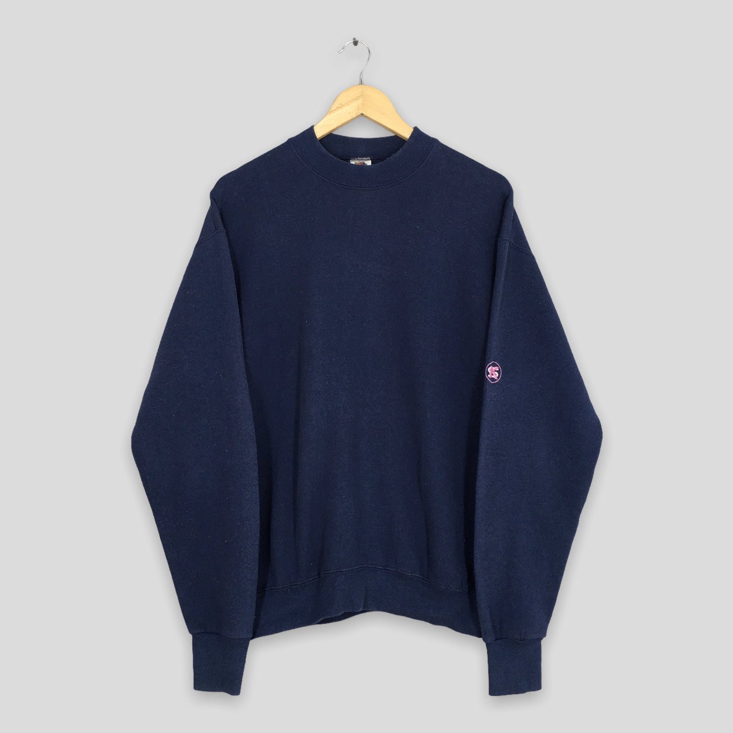 Fruit Of The Loom Blue Plain Sweatshirt Large