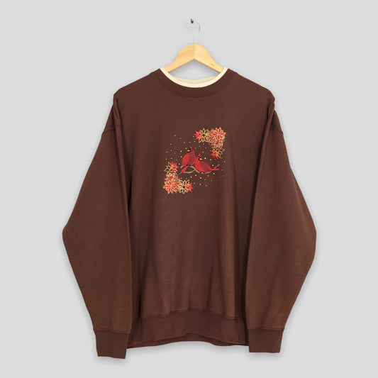 Cardinal Bird Brown Sweatshirt XLarge