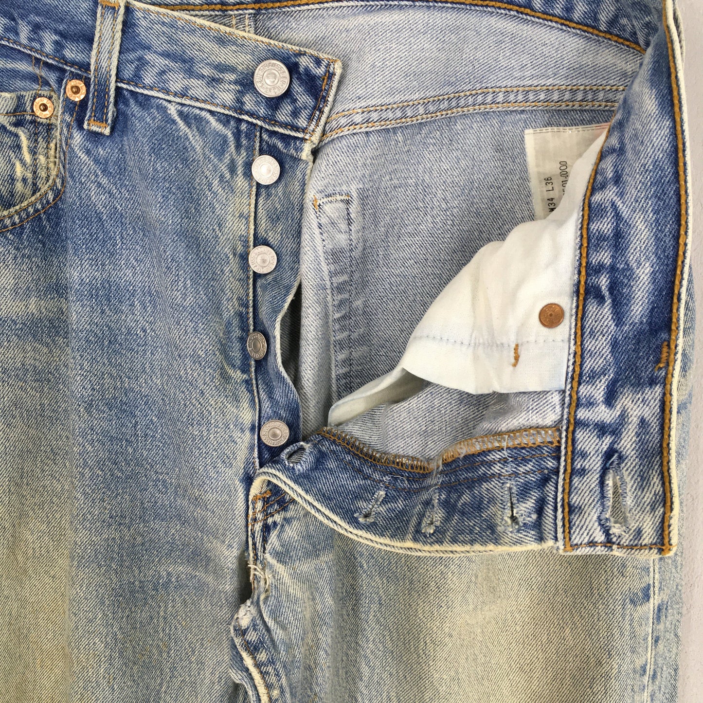 Levi's 501XX Distressed Ripped Jeans Size 31x32