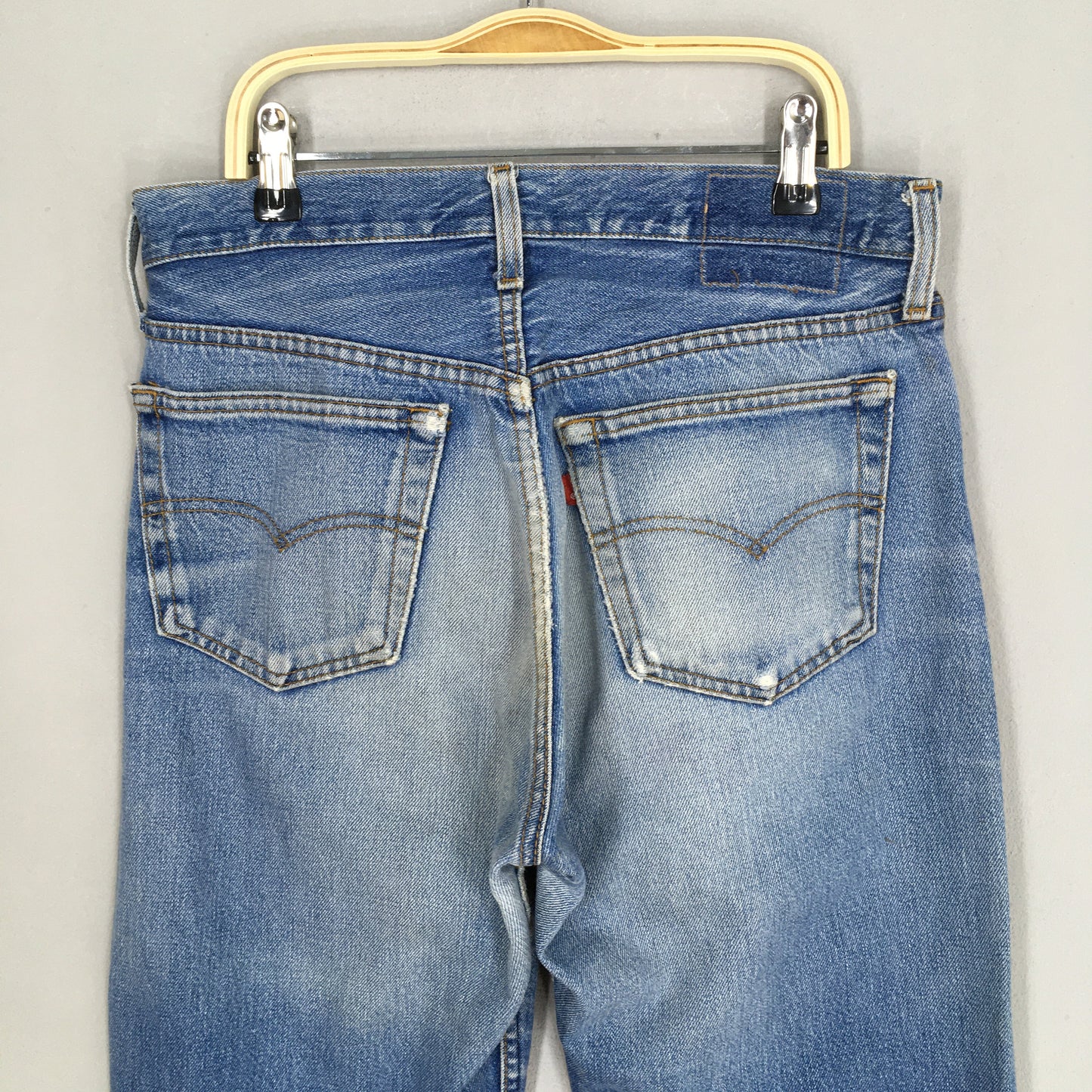 Levi's 501 Faded Blue Release Hem Jeans Size 29x28.5