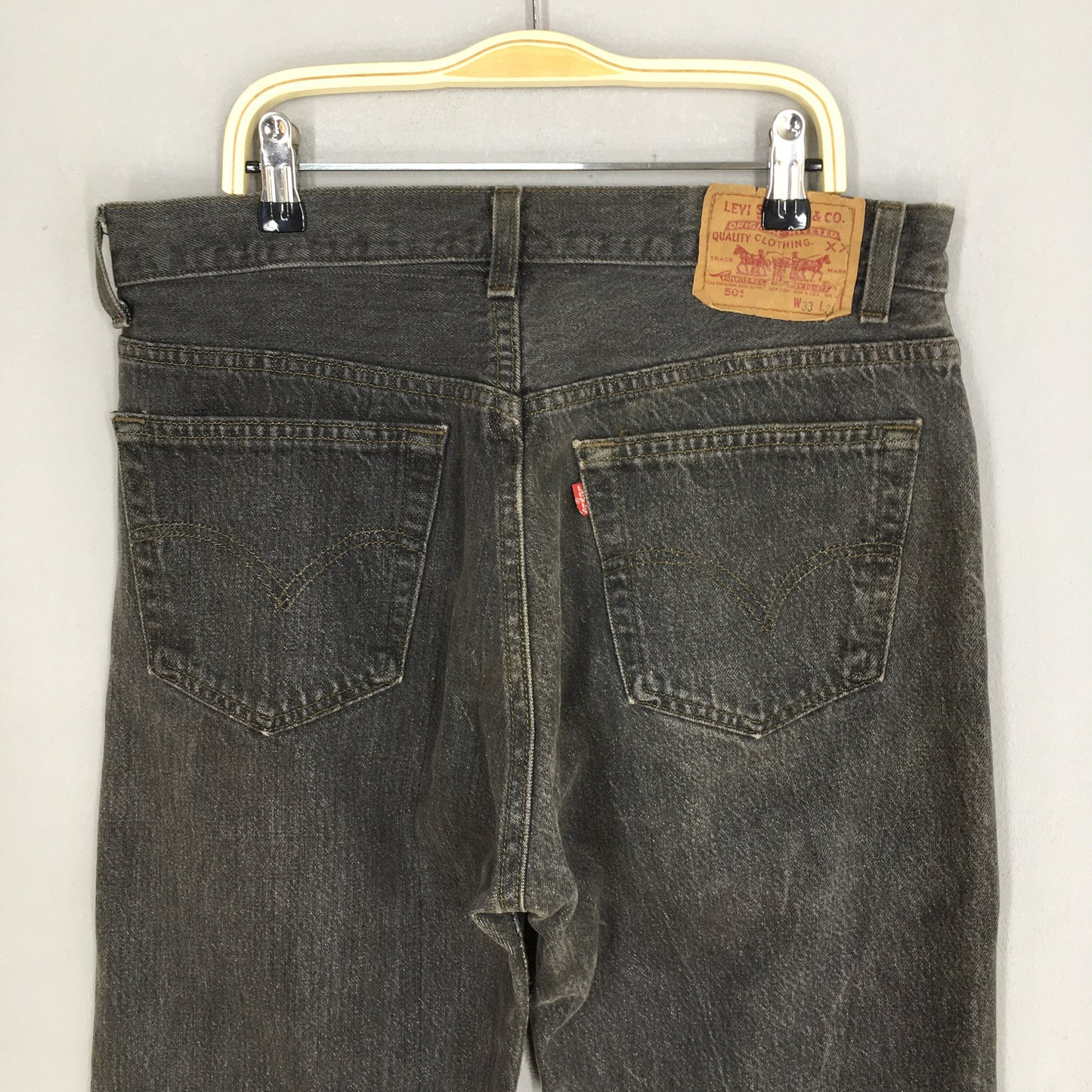 Levi's 501 Dark Gray Release Hem Jeans Size 31x27