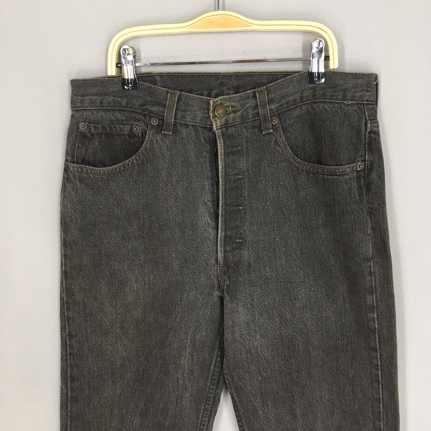 Levi's 501 Dark Gray Release Hem Jeans Size 31x27