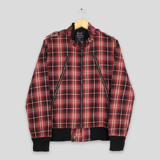 Checkered Red Harrington Jacket Medium