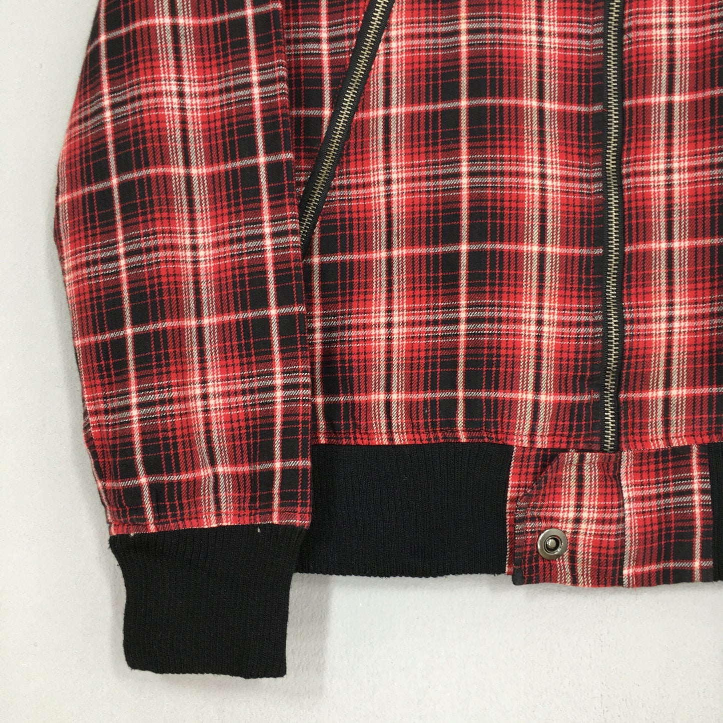 Checkered Red Harrington Jacket Medium