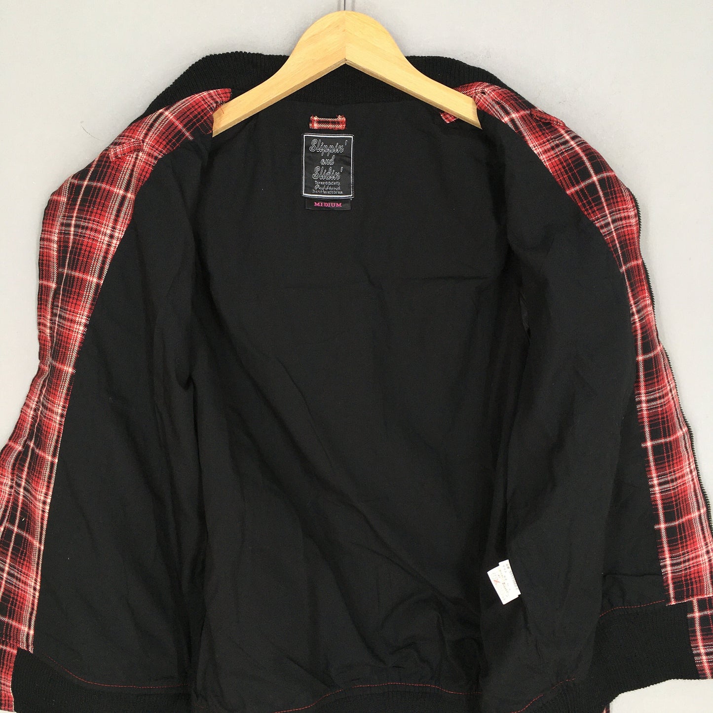 Checkered Red Harrington Jacket Medium