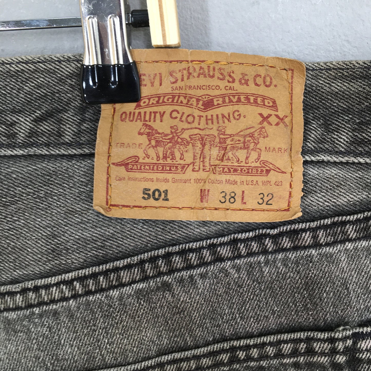 Levi's 501 Faded Black Distressed Jeans Size 37x28.5