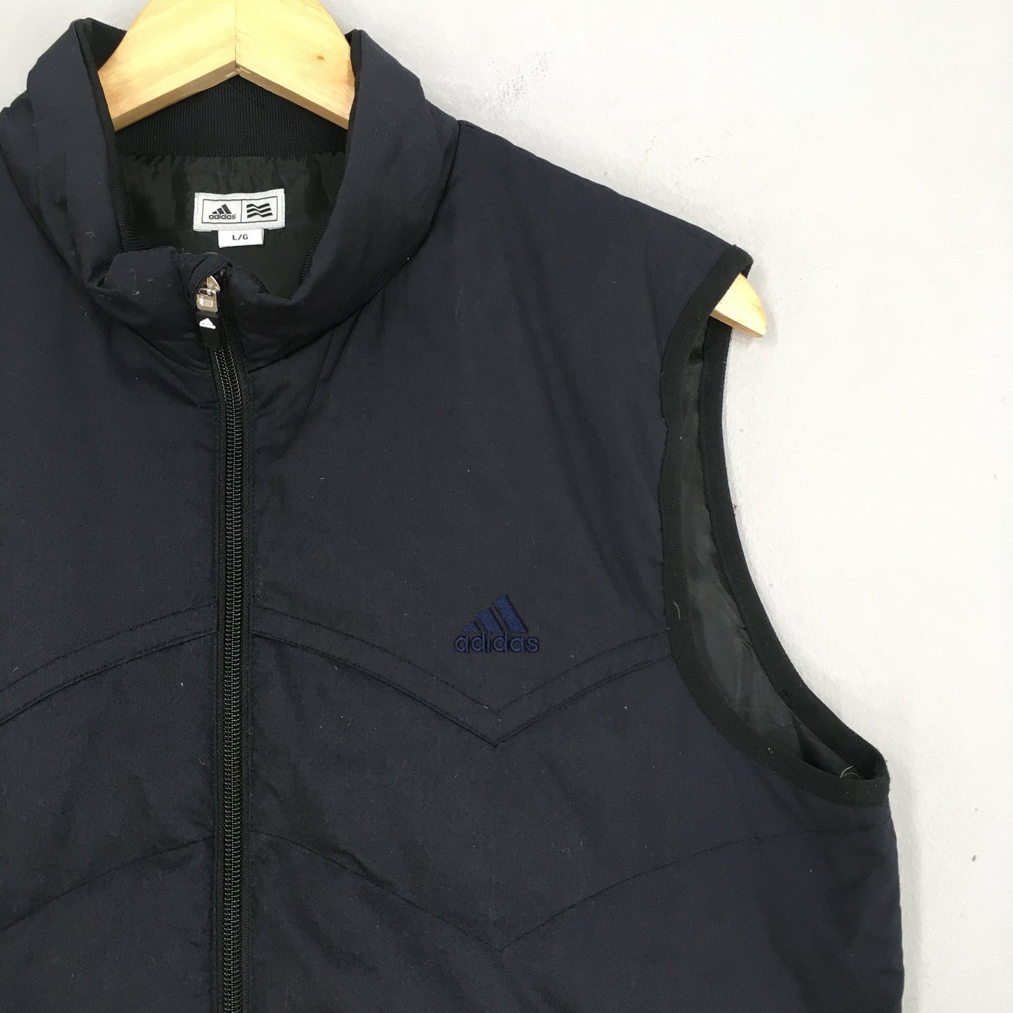 Adidas Three Stripes Vest Black Jacket Large