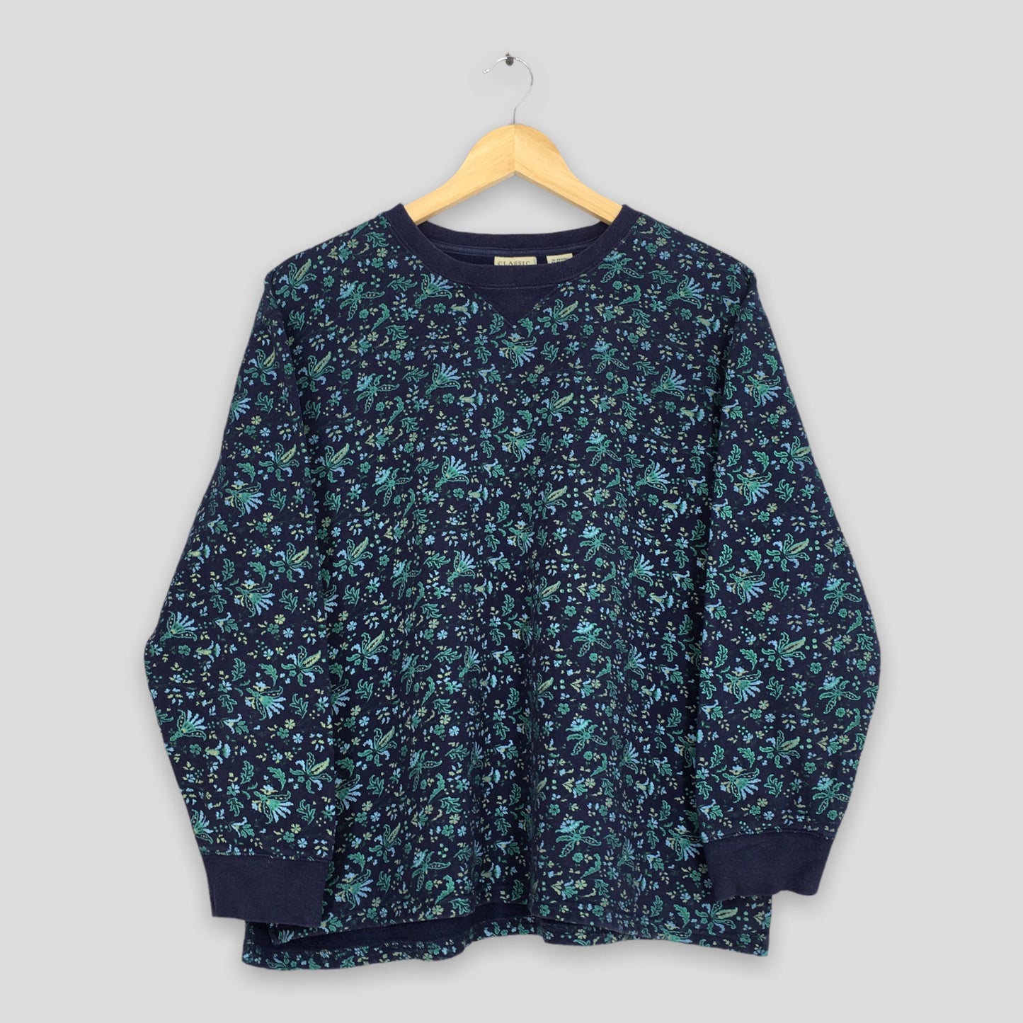 Pop Art Floral Sweatshirt Women XLarge