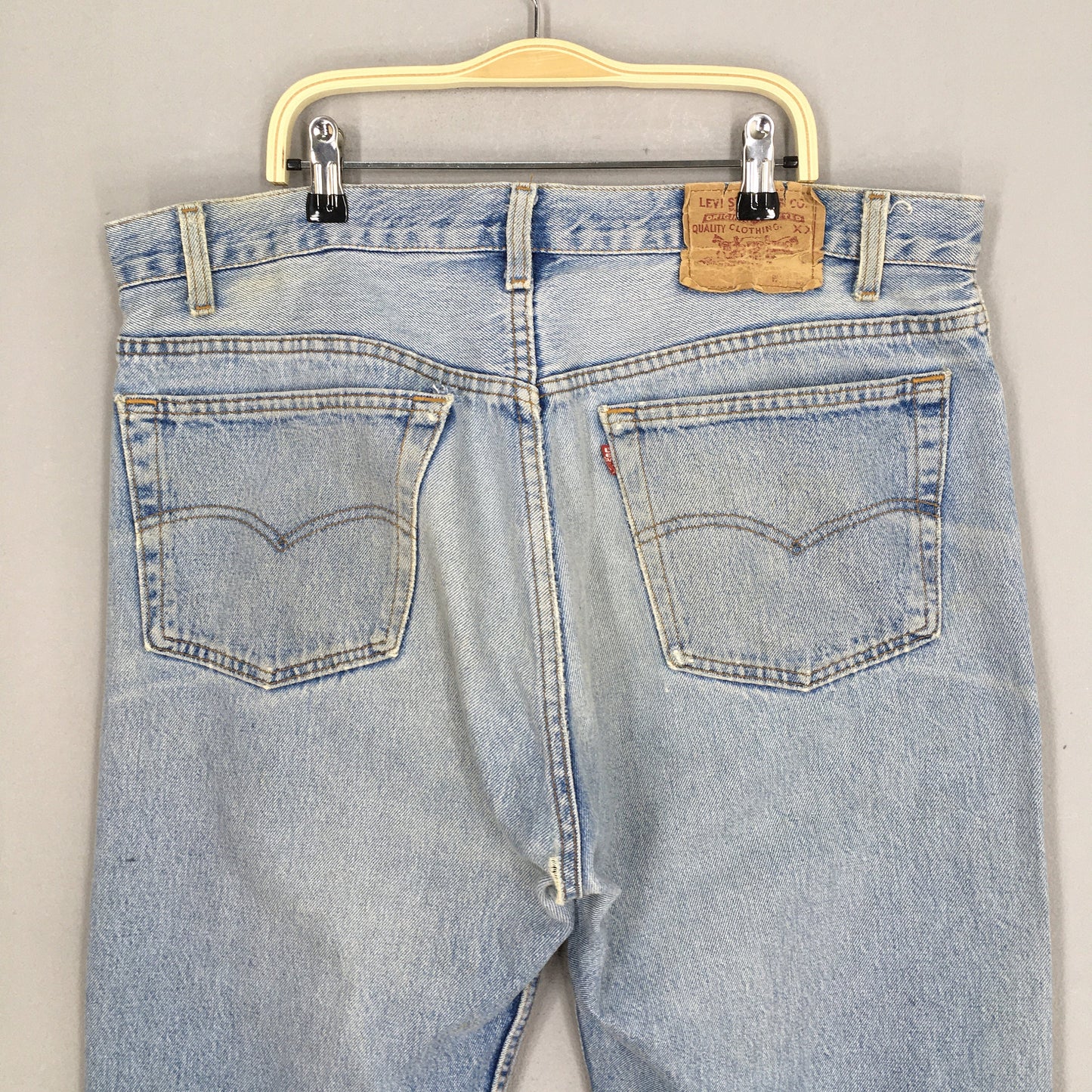 Levi's 501 Faded Blue Stonewash Jeans Size 35x28.5